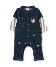 総刺しゅう衿つきカバーオール