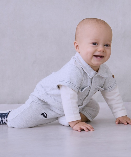 petit main（プティマイン）の「総刺しゅう衿つきカバーオール（ロンパース・キッズ・ネイビー/ホワイト系その他・70cm/80ｃｍ）」の19枚目の写真