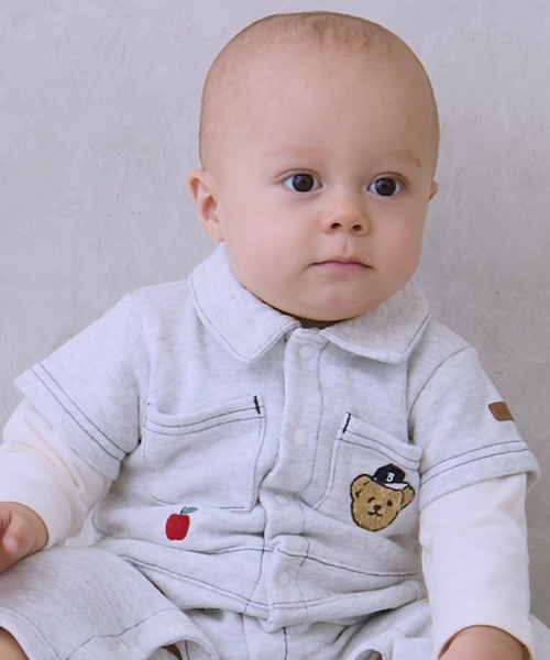 petit main（プティマイン）の「総刺しゅう衿つきカバーオール（ロンパース・キッズ・ネイビー/ホワイト系その他・70cm/80ｃｍ）」の20枚目の写真