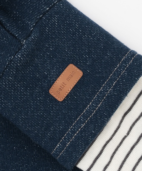 petit main（プティマイン）の「総刺しゅう衿つきカバーオール（ロンパース・キッズ・ネイビー/ホワイト系その他・70cm/80ｃｍ）」の3枚目の写真