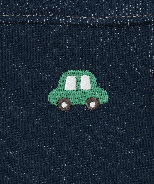 petit main（プティマイン）の「総刺しゅう衿つきカバーオール（ロンパース・キッズ・ネイビー/ホワイト系その他・70cm/80ｃｍ）」の7枚目の写真