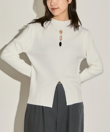 H.TOKYO（エイチトウキョウ）の「モックネックスリットリブニット（ニット/セーター）」