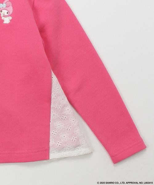 HAKKA KIDS（ハッカキッズ）の「【ハッカキッズ×サンリオキャラクターズ】［ジュニアサイズ］ワンポイント刺繍裏毛トレーナー（Tシャツ/カットソー・キッズ・チャコールグレー/ピンク/キナリ・140cm/150cm）」の6枚目の写真