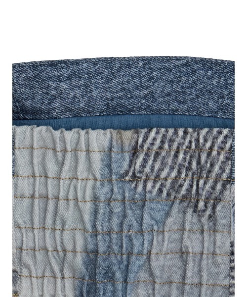 Ameri（アメリ）の「DENIM PATCHWORK PRINT BUSTIER（チューブトップ・レディース・ブラック/ブルー・SMALL/MEDIUM）」の14枚目の写真