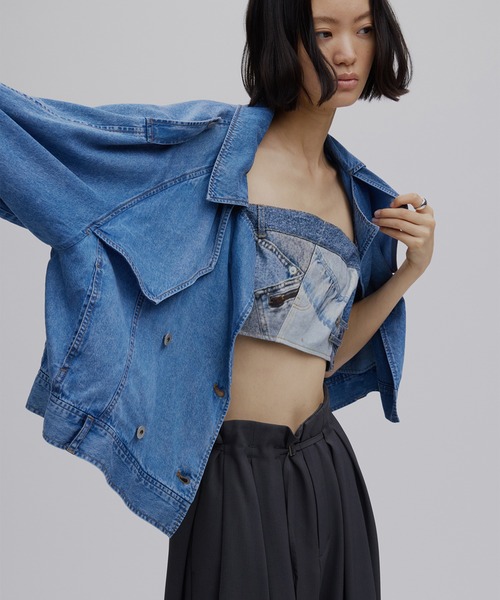 オリジナルブランドの事業 アメリヴィンテージ RIB MIX DENIM BUSTIER