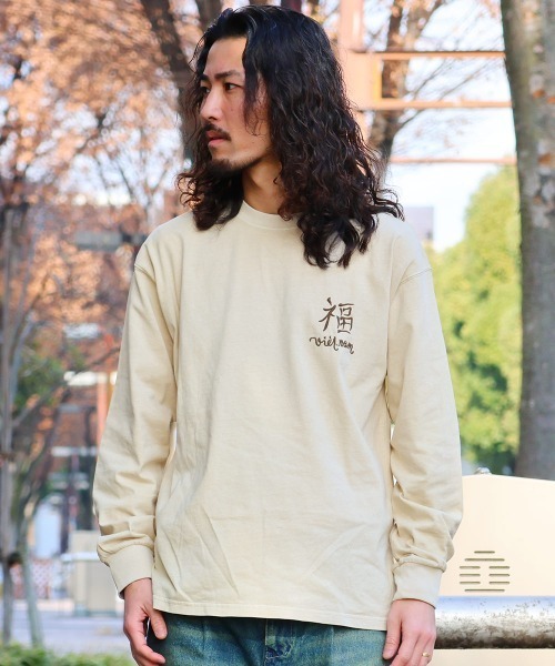 KRIFF MAYER（クリフメイヤー）の「【綿100％】スーベニア刺繍ロンT(虎)（Tシャツ/カットソー・メンズ・チャコール/サンドベージュ/オレンジ/パープル・MEDIUM/LARGE/X-LARGE）」の5枚目の写真