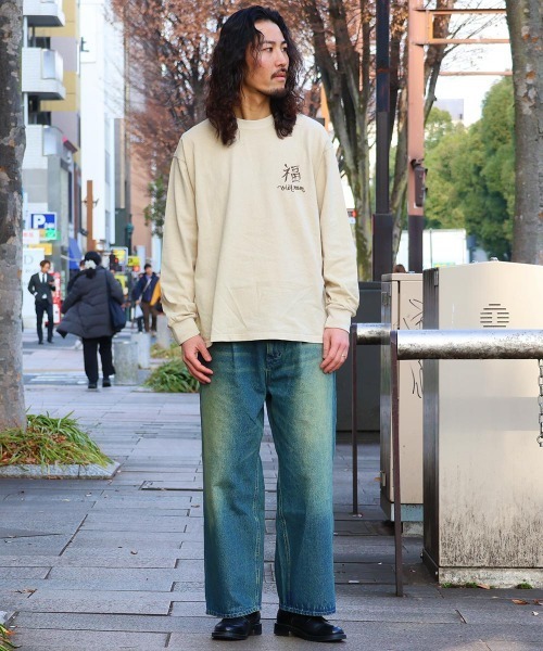 KRIFF MAYER（クリフメイヤー）の「【綿100％】スーベニア刺繍ロンT(虎)（Tシャツ/カットソー・メンズ・チャコール/サンドベージュ/オレンジ/パープル・MEDIUM/LARGE/X-LARGE）」の7枚目の写真