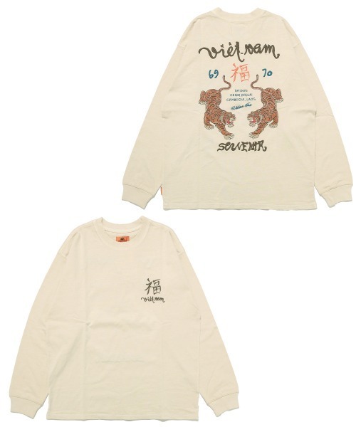 KRIFF MAYER（クリフメイヤー）の「【綿100％】スーベニア刺繍ロンT(虎)（Tシャツ/カットソー・メンズ・チャコール/サンドベージュ/オレンジ/パープル・MEDIUM/LARGE/X-LARGE）」の15枚目の写真