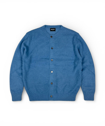 Soft Angora Round Neck Cardigan (Blue)