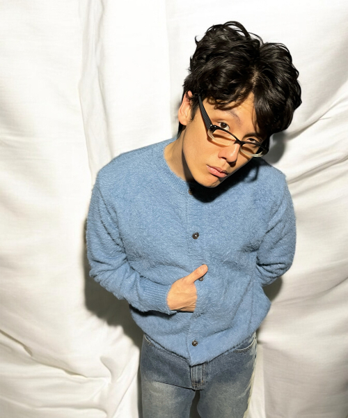 BORN SLIPPY(ボーンスリッピー)の「Soft Angora Round Neck Cardigan (Blue)(カーディガン/ボレロ・メンズ・その他・FREE)」の4枚目の写真