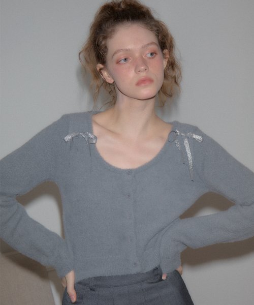 SALON DE YOHN(サロンドヨーン)の「Ribbon Knit Cardigan(カーディガン/ボレロ・レディース・その他・FREE)」の3枚目の写真