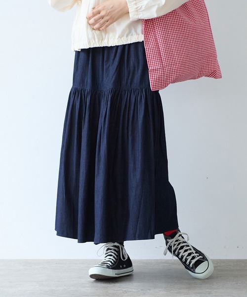 bulle de savon（ビュルデサボン）の「5.5oz denim ヒラリスカート（スカート・レディース・インディゴブルー・FREE）」の2枚目の写真
