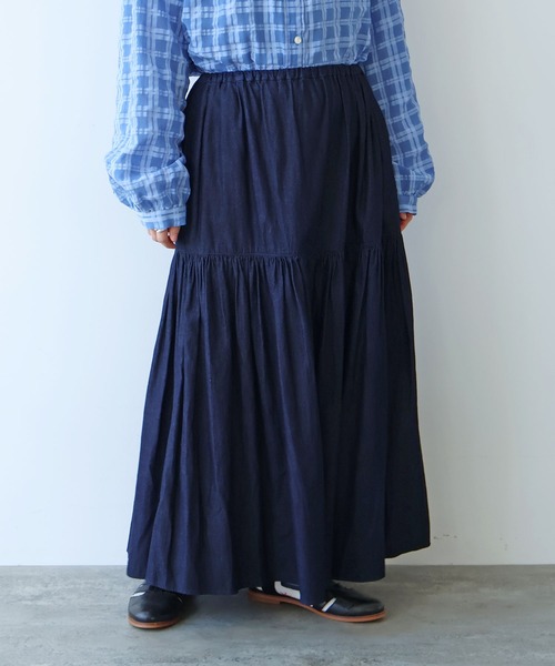 bulle de savon（ビュルデサボン）の「5.5oz denim ヒラリスカート（スカート・レディース・インディゴブルー・FREE）」の9枚目の写真