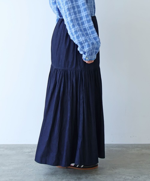bulle de savon（ビュルデサボン）の「5.5oz denim ヒラリスカート（スカート・レディース・インディゴブルー・FREE）」の10枚目の写真