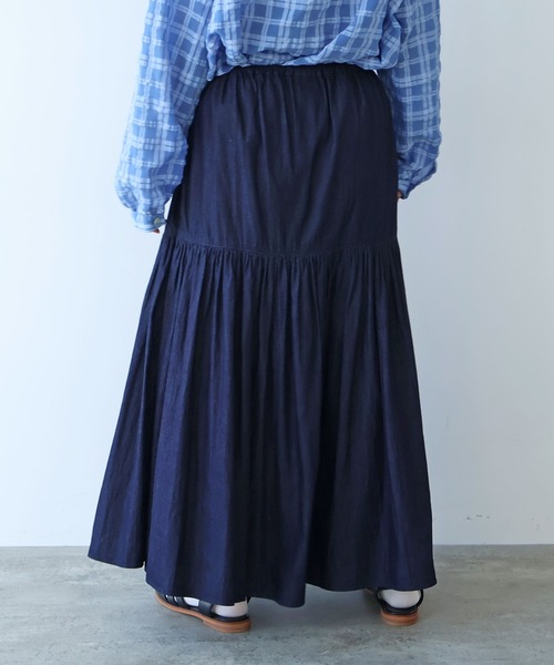 bulle de savon（ビュルデサボン）の「5.5oz denim ヒラリスカート（スカート・レディース・インディゴブルー・FREE）」の11枚目の写真