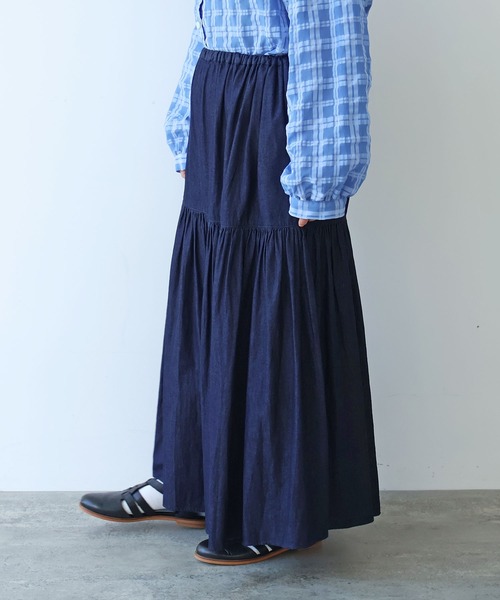 bulle de savon（ビュルデサボン）の「5.5oz denim ヒラリスカート（スカート・レディース・インディゴブルー・FREE）」の12枚目の写真