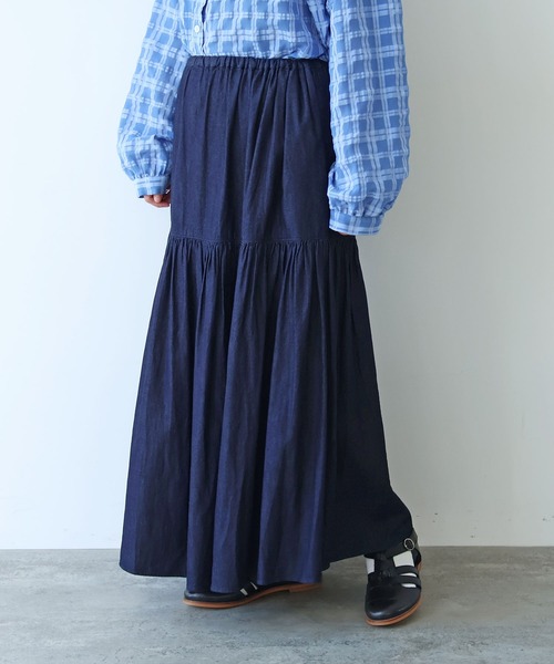 bulle de savon（ビュルデサボン）の「5.5oz denim ヒラリスカート（スカート・レディース・インディゴブルー・FREE）」の13枚目の写真