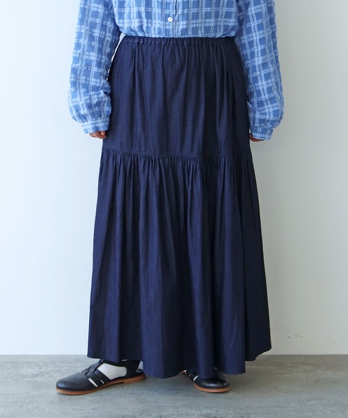 bulle de savon（ビュルデサボン）の「5.5oz denim ヒラリスカート（スカート・レディース・インディゴブルー・FREE）」の14枚目の写真