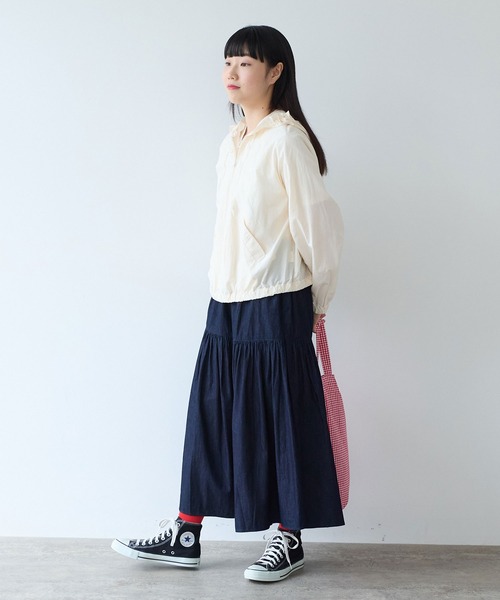 bulle de savon（ビュルデサボン）の「5.5oz denim ヒラリスカート（スカート・レディース・インディゴブルー・FREE）」の5枚目の写真