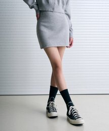 LEATHERY（レザリー）の「ラインケーブルニットミニスカート[MELANGE GREY]（スカート）」