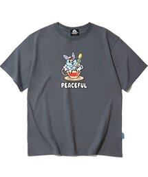 PEACEFUL RABBIT GRAPHIC Tシャツ - グレー