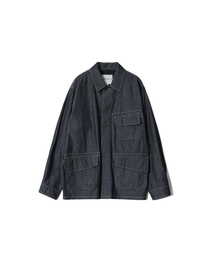 HORLISUN（ホーリーサン）の「Halfmoon Chambray Fatigue Jacket Dark Navy（ナイロンジャケット）」