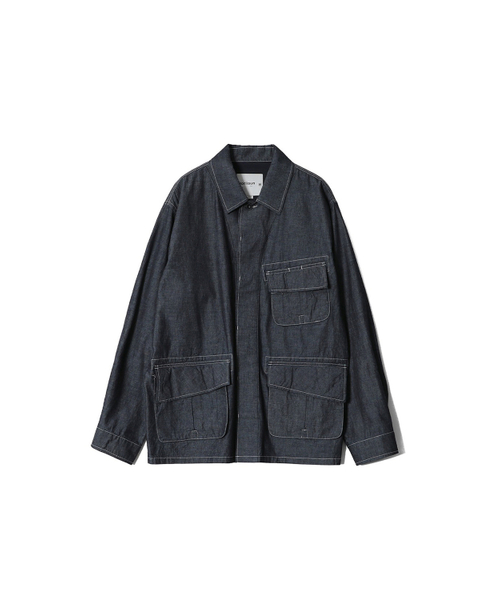 Halfmoon Chambray Fatigue Jacket Dark Navy