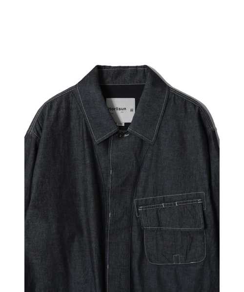HORLISUN（ホーリーサン）の「Halfmoon Chambray Fatigue Jacket Dark Navy（ナイロンジャケット・レディース・その他・LARGE/SMALL/MEDIUM）」の3枚目の写真