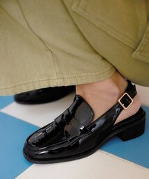 CESTI（セスティ）の「ブリンエナメルスクエアトスリングバック（ブラック）（サンダル）」