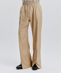 S SY（エスエスワイ）の「リベットワイドフレアバンディングスラックスベージュ（スラックス）」