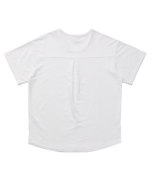 A NOTHING（アナッシング）の「エッセンシャル プリーツ Uネック 1/2 Tシャツ (オフホワイト)（Tシャツ/カットソー・メンズ・その他・SMALL/MEDIUM/LARGE）」の2枚目の写真