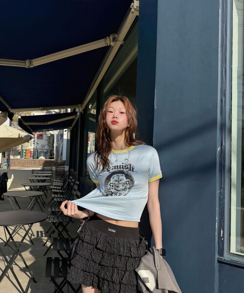 Cavish(カビシ)の「W INVADER RINGER SS TEE BLUE(CV2FMFT511A)(Tシャツ/カットソー・レディース・ブルー・FREE)」の10枚目の写真