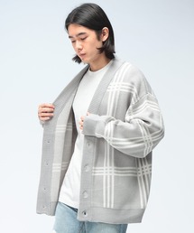 Cathy's Closet (キャシーズ クロセット) チェック柄 Vネック カーディガン 21708004