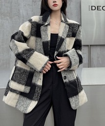 meJane（ミージェーン）の「ブロックチェック柄 オーバーサイズジャケット（テーラードジャケット）」