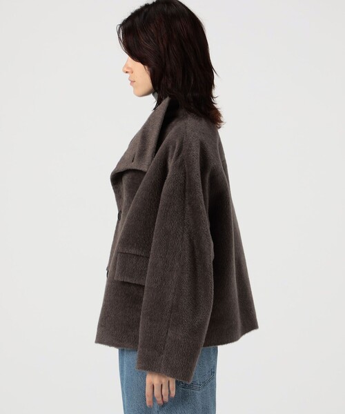 GALERIE VIE（ギャルリー ヴィー）の「スーリーアルパカシャギー ハイネックオーバルコート（その他アウター・レディース・チャコールグレー・FREE）」の4枚目の写真