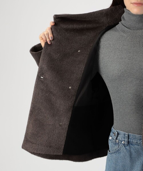 GALERIE VIE（ギャルリー ヴィー）の「スーリーアルパカシャギー ハイネックオーバルコート（その他アウター・レディース・チャコールグレー・FREE）」の6枚目の写真