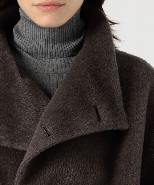GALERIE VIE（ギャルリー ヴィー）の「スーリーアルパカシャギー ハイネックオーバルコート（その他アウター・レディース・チャコールグレー・FREE）」の7枚目の写真