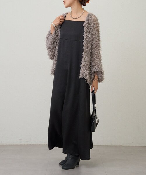 SHENERY（シーナリー）の「サテンキャミワンピース（ワンピース・レディース・ベージュ/ブラック・FREE）」の11枚目の写真