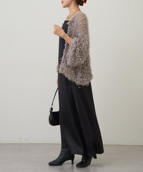 SHENERY（シーナリー）の「サテンキャミワンピース（ワンピース・レディース・ベージュ/ブラック・FREE）」の12枚目の写真