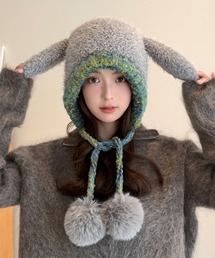 ニットキャップ/ビーニー キャップ ウサギ」に該当する帽子