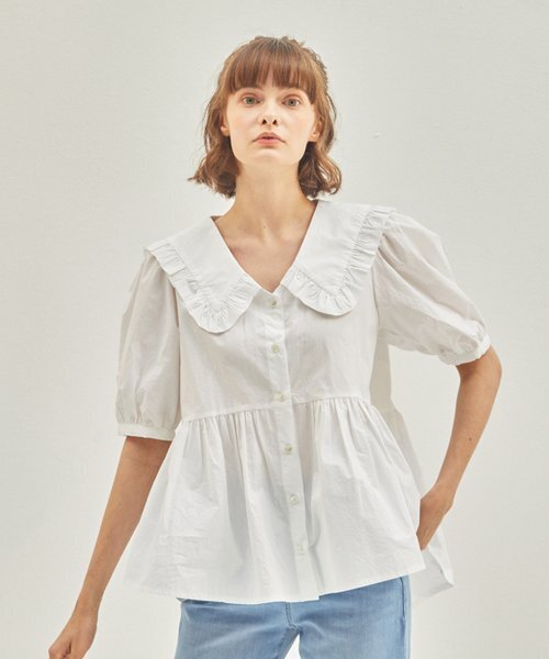manavis7(マナビスセブン)の「Lilly Frill Blouse White(シャツ/ブラウス・レディース・ホワイト・FREE)」の1枚目の写真