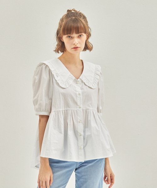 manavis7(マナビスセブン)の「Lilly Frill Blouse White(シャツ/ブラウス・レディース・ホワイト・FREE)」の2枚目の写真