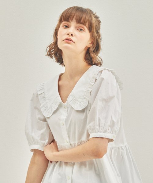 manavis7(マナビスセブン)の「Lilly Frill Blouse White(シャツ/ブラウス・レディース・ホワイト・FREE)」の3枚目の写真