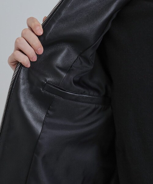 tk.TAKEO KIKUCHI（ティーケータケオキクチ）の「【本革】ラムレザーシングルライダース（ライダースジャケット・メンズ・ブラック・04/03/02/01）」の18枚目の写真