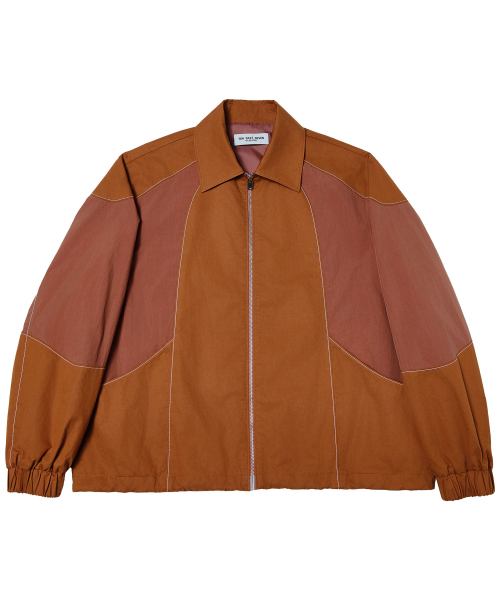 Contrast stitch blouson jacket - Brick
