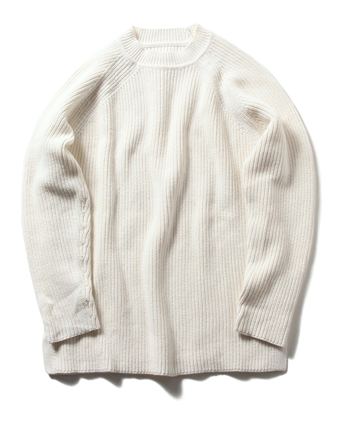 BEAMS LIGHTS Men's(ビームスライツ メンズ)の「BEAMS LIGHTS / 畦編みクルーネックニット(ニット/セーター・メンズ・オフホワイト/ベージュ/ネイビー・LARGE/MEDIUM/SMALL)」の2枚目の写真