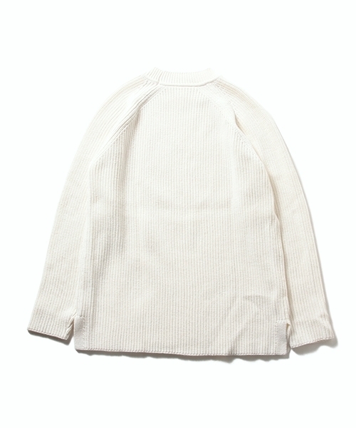 BEAMS LIGHTS Men's(ビームスライツ メンズ)の「BEAMS LIGHTS / 畦編みクルーネックニット(ニット/セーター・メンズ・オフホワイト/ベージュ/ネイビー・LARGE/MEDIUM/SMALL)」の4枚目の写真