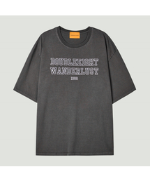DOUBLE EIGHT（ダブルエイト）の「Wanderlust Embroidered Pigment Short Sleeve Overfit (Charcoal)（Tシャツ/カットソー）」
