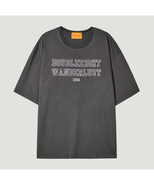 DOUBLE EIGHT(ダブルエイト)の「ワンダラス刺繍ピグメント半袖オーバーフィット(チャコール)(Tシャツ/カットソー・メンズ・チャコール・FREE)」の1枚目の写真