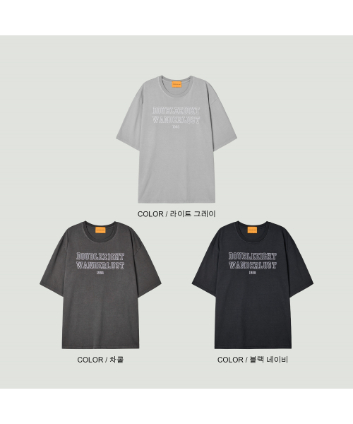 DOUBLE EIGHT(ダブルエイト)の「ワンダラス刺繍ピグメント半袖オーバーフィット(チャコール)(Tシャツ/カットソー・メンズ・チャコール・FREE)」の4枚目の写真